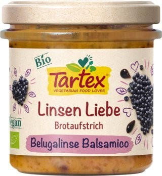 Tartex Bio Linsen Liebe Brotaufstrich Belugalinse Balsamico (140g)