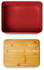 Lumaland Cuisine Brotkasten aus Metall mit Bambus Deckel - Rechteckig 30,5 x 23,5 x 14 cm - Rot