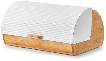 Zeller 25366 Brotkasten Bamboo Metall weiß 39x 27x 19 cm