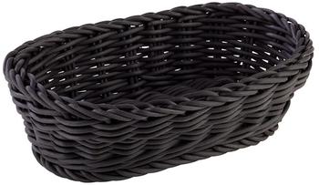 APS Korb, oval PROFI LINE - K&ouml;rbchen, Flechtkorb aus Polypropylen 9 x 12 cm/H&ouml;he: 6 cm/Farbe: Schwarz