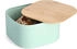Zeller 25384 Brotkasten m. Bambusdeckel, Metall, mint, ca. 26,5 x 26,5 x 14,5 cm