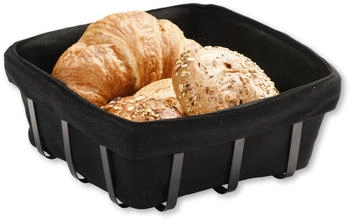 Kesper Brot- und Obstkorb, Material: Stoff, Metall, Maße: 22 x 22 x 9,5 cm, Schwarz | 90885 Kesper Brot- und Obstkorb, Material: Stoff, Metall, Maße: 22 x 22 x 9,5 cm, Schwarz | 90885