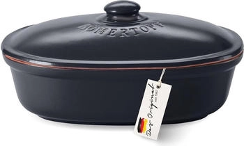 R&ouml;mertopf Brottopf oval Schwarz 2,3l