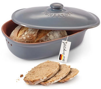 R&ouml;mertopf Brot-Frische-Topf oval blau-grau, medium