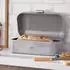 Wesco Brotkasten Grandy, Stahlblech, Klappdeckel, 42 x 22 x 17cm, neusilber