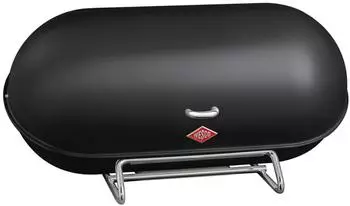 Naber Wesco Brotkasten Breadboy, Stahlblech, Schwenkdeckel, 44,3 x 23 x 21cm, schwarz matt
