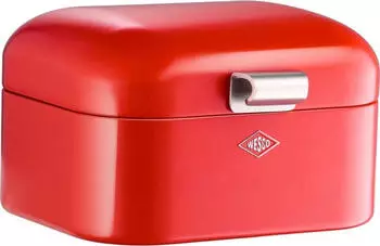 Naber Wesco Brotkasten Mini Grandy, Stahlblech, Klappdeckel, 18 x 17 x 12cm, rot