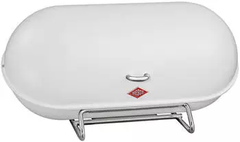 Naber Wesco Brotkasten Breadboy, Stahlblech, Schwenkdeckel, 44,3 x 23 x 21cm, weiß