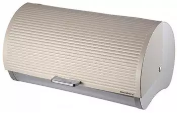 Klausberg STAHL BROTBOX BROTKASTEN KB-7271 Edelstahl Emaile Silber/Beige