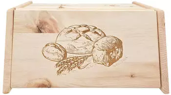 Erst-Holz Metallfreie Brotbox mit Klappe und Gravur Zirbenholz (40.10-047)