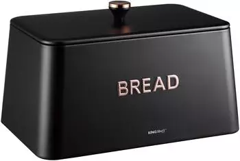 KINGHOFF Eleganter Stahl-Brotkasten Kh-1949 Schwarz