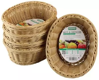 Kesper Brot- und Obstkorb 5er-Set, Kunststoff, braun (1980315)