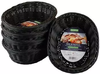 Kesper Brot- und Obstkorb 5er Set Kunststoff schwarz (20144126-0)