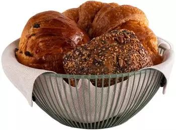 APS Svart Brot- und Obstkorb rund, Metall, grün (30471)