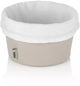 Kela Grana Brotkorb PU-Leder, silbergrau, Ø19x11cm (KL-12545)