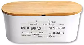 Kesper Brotbox mit Bambus-Schneidebrett, weiß, 34x20x14,5cm (38500)