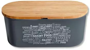 Kesper Brotbox Bambus/Kunststoff, grau, Deckel als Schneidebrett (38501)