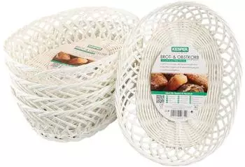 Kesper Brot- & Obstkorb oval, weiß, Kunststoff, 5er-Set (1988015)