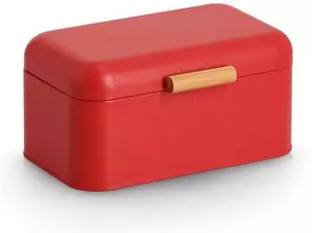 Zeller Brotkasten Metall/Bambus, rot, 30,5x20x15cm (25418)