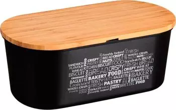 Kesper Brotbox Bambus/Kunststoff, schwarz, Deckel als Schneidebrett (38502)