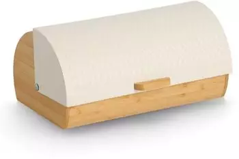 Zeller Kopenhagen Brotkasten Bambus/Metall, beige, 36x21x17cm (25420)