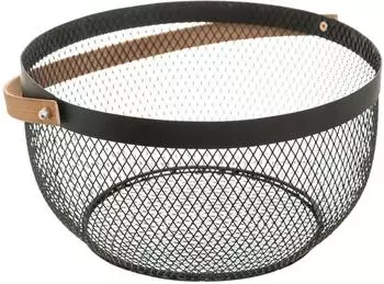 5five Aufbewahrungskorb Mesh mit Griff, Metall, schwarz, 29cm