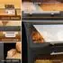 Gerster Brotkasten Akazienholz mit Belüftung, Sichtfenster, 2 Regale, 40x26x37cm