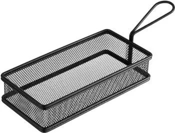 APS SNACKHOLDER Servier-Frittierkorb, Edelstahl, eckig, schwarz (40628)