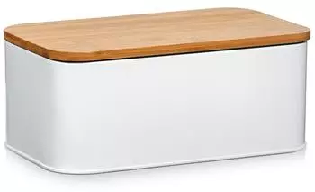 Zeller Brotkasten mit Bamboo Deckel 31 x 18 x 12,5 cm (weiß)
