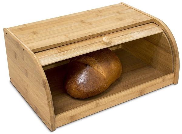 Relaxdays Bamboo bread box with sliding lid