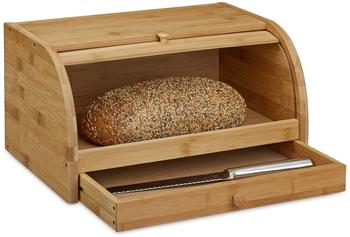 Relaxdays Bamboo Bread box with drawer