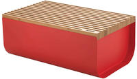 Alessi BG03 R Mattina Brotkasten, Stahl, Bambusholz, rot, one Size