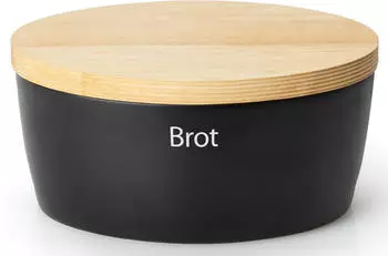 Continenta Brottopf mit Holzdeckel oval (27 x 20 cm) schwarz Continenta Brottopf mit Holzdeckel oval (27 x 20 cm) schwarz