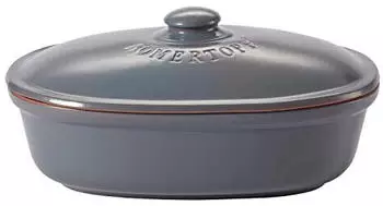 Römertopf Brottopf oval blau-grau 30x21cm Römertopf Brottopf oval blau-grau 30x21cm