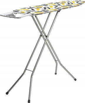 Kadax Bügelbrett "Tasjo", mit Antirutschfüßen, Bügeltisch für Dampfbügeleisen, Gelb/Grau, 105 cm (K5068)