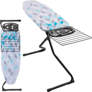 Kadax Bügelbrett mit ausziehbarem Fach, 120x42cm Bügeltisch Hellblau (K6571)