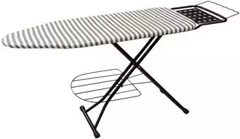Relaxdays Bügelbrett höhenverstellbar, klappbar, 110x33cm, grau-weiß (10053016_491)