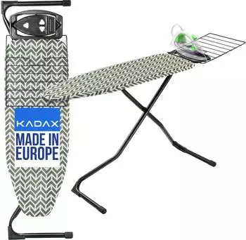 Kadax Bügelbrett "Hem" 120x42cm, ausziehbares Fach, grün (K6572)