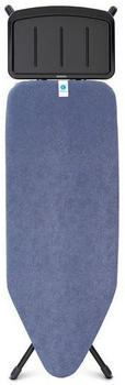 Brabantia Denim Blue Ironing Board, Solid Steam Unit Holder, Black Frame