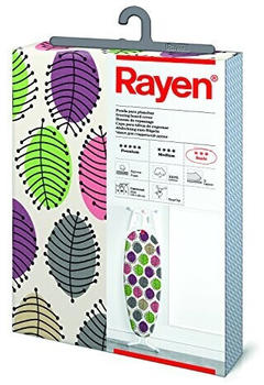 Rayen | Universal-Bügelbrettbezug | Einfache Montage mit EasyClip-System | 2 Schichten: Schaumstoff und 100% bedruckter Baumwollstoff | Basic-Sortiment | Maßnahmen: 130x47 cm