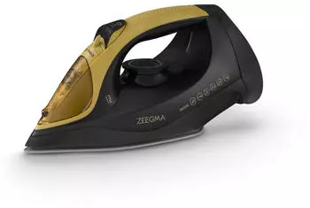 ZEEGMA Ironee Dampfb&uuml;geleisen Keramiksohle 2600W Schwarz-Gold