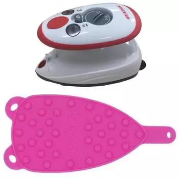 Gritzner B&uuml;geleisen mini 636 (rot) mit pinke Ablage