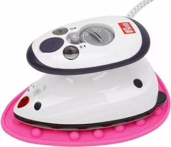 Prym Mini Dampf Bügeleisen mit Semplix Silikon Ablage pink