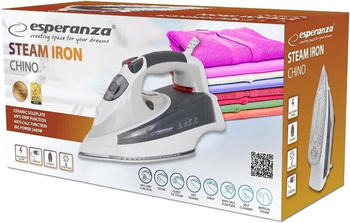 Esperanza Chino Ceramic 2400W steam iron Bügeleisen Weiss