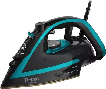 Tefal FV8066 Puregliss Dampfb&uuml;geleisen schwarz t&uuml;rkis