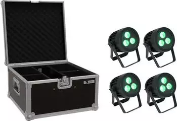 Eurolite LED IP PAR 3x8W QCL Spot Set 4x + Case (20000846)
