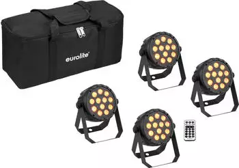 Eurolite LED PARty Spot Silent RGB/WW 4er-Set mit Softbag (42110204)