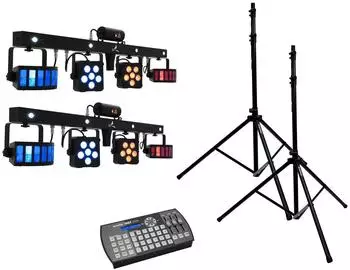 Eurolite Set 2x LED KLS Laser Bar PRO + Easy Show + 2x M-4 Boxenhochst&auml;nder (20000868)