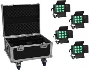 Eurolite Set 4x LED CLS-9 QCL RGB/WW 9x7W + Case (20000985)