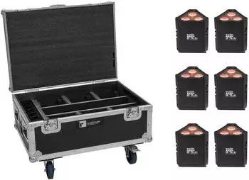 Eurolite AKKU IP TL-3 QCL Set 6x + Case mit Rollen und Ladefunktion (20001017)